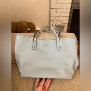 Coach baby blue glitter gallery purse